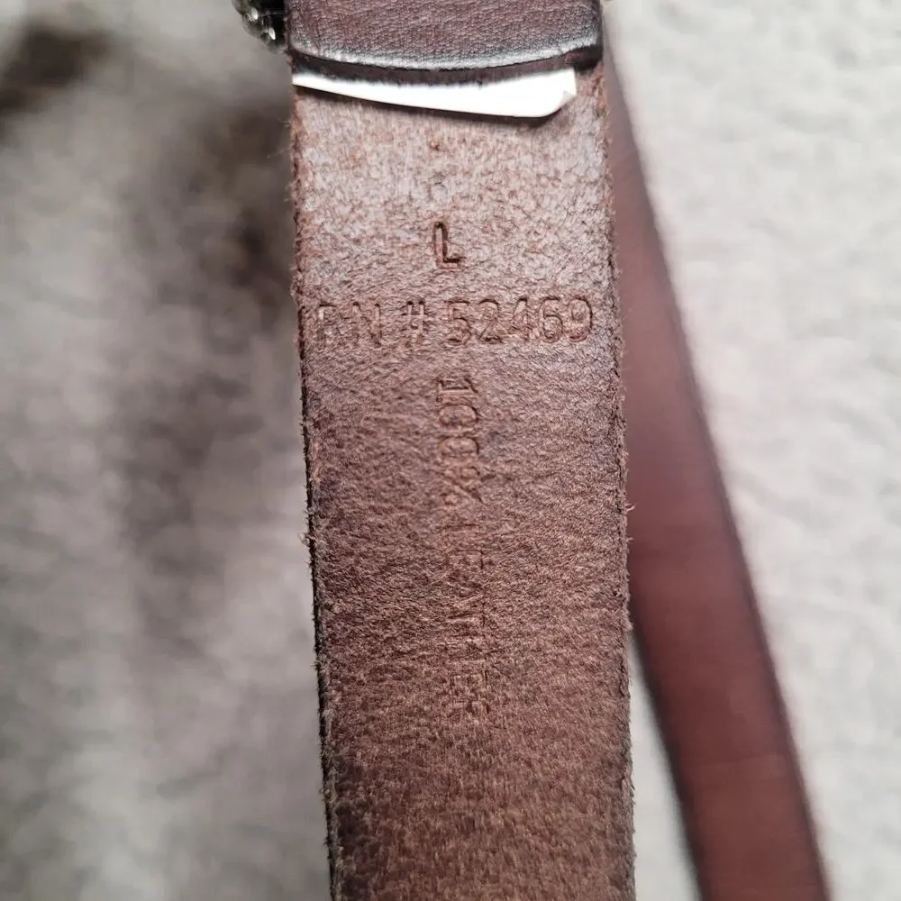 Brown Leather Belt Women Large Criss Cross Knot Keeper Casual Minimalist Classic